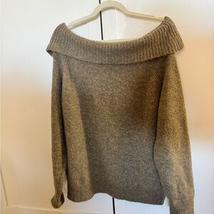 H&M Off-Shoulder Tan Sweater